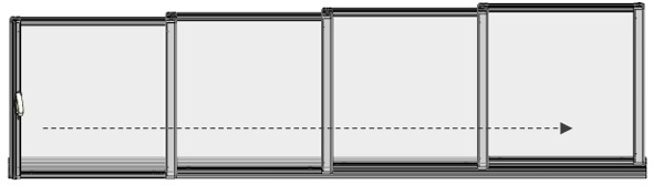 Jednostranné otevírání (levé/pravé) – ARTOSI GLASS bezrámové
